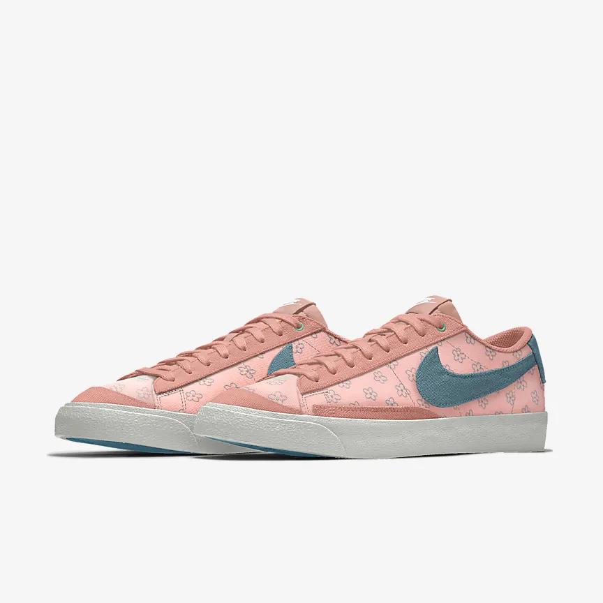 Giày Nike Blazer Low '77 By You Nam Hồng Xanh